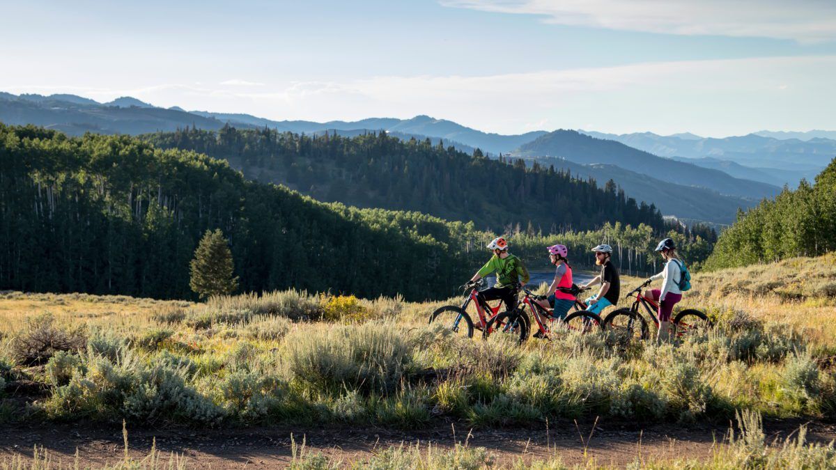 family biking