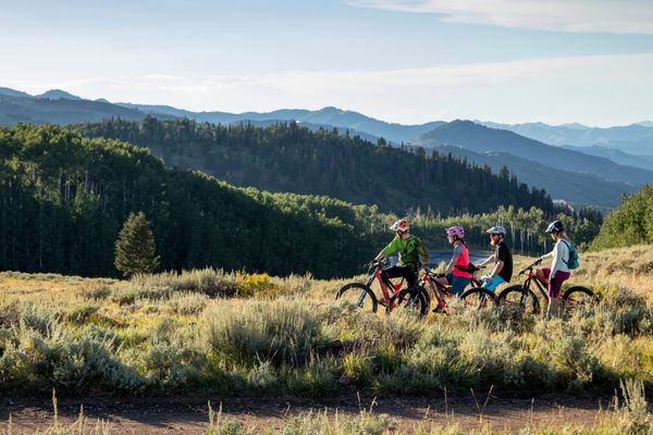 family biking