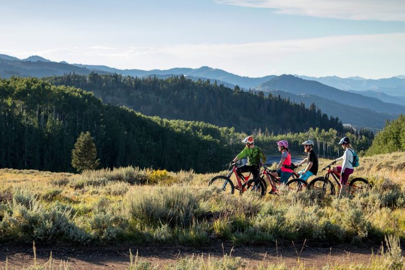 family biking