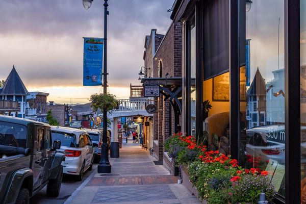 Main Street Park City at dusk